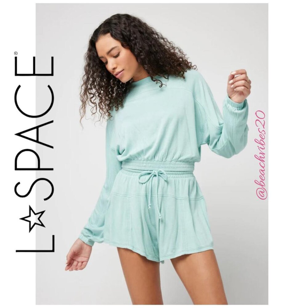 *L*Space Day Tripper Pullover & Shorts Medium Set Pool NWT O-50